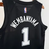 25/26 Sa Spurs WEMBANYAMA #1 Black City Edition Top Quality Hot Pressing NBA Jersey