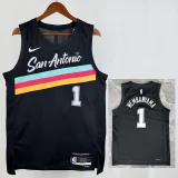 25/26 Sa Spurs WEMBANYAMA #1 Black City Edition Top Quality Hot Pressing NBA Jersey
