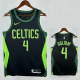 24/25 CELTICS HOLIDAY #4City Edition Top Quality Hot Pressing Retro NBA Jersey