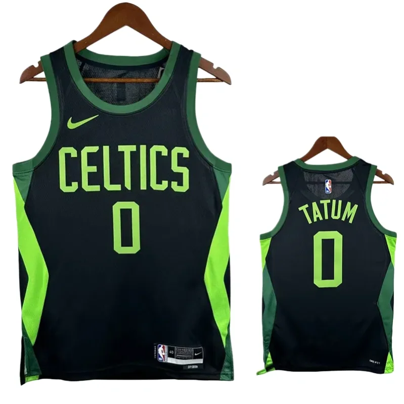 24/25 CELTICS TATUM #0 City Edition Top Quality Hot Pressing Retro NBA Jersey