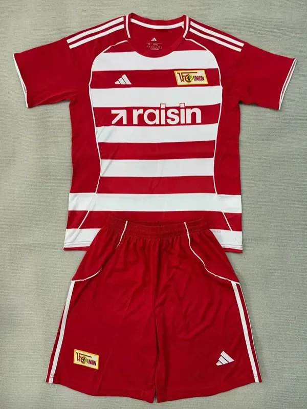 2025-26 Kids Berlin Union home red  Soccer Jersey