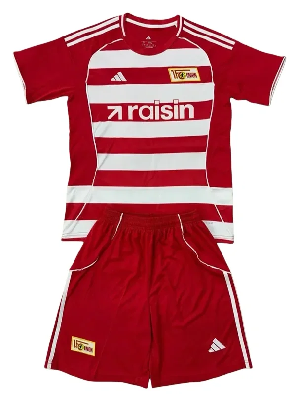 2025-26 Kids Berlin Union home red  Soccer Jersey