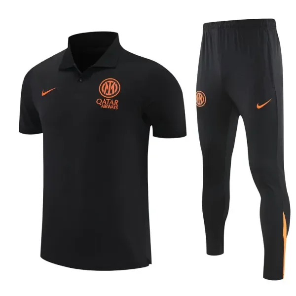 2025-26 Mens Inter Milan Black Polo Tracksuit