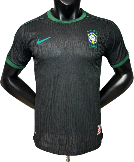 1998 Mens Brazil Special Edition black retro Player version soccer jersey