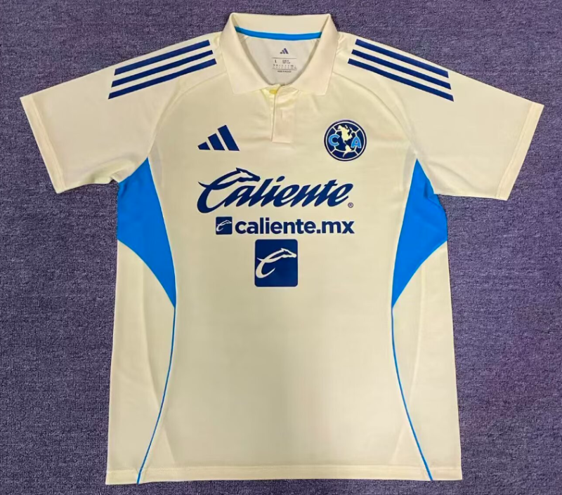 2026-27 Mens Club America Yellow Special Edition polo Soccer Jersey