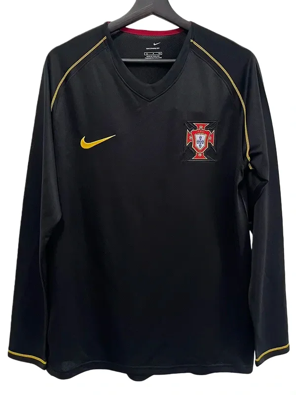 2006 Portugal Away Long Sleeve Retro Soccer Jersey