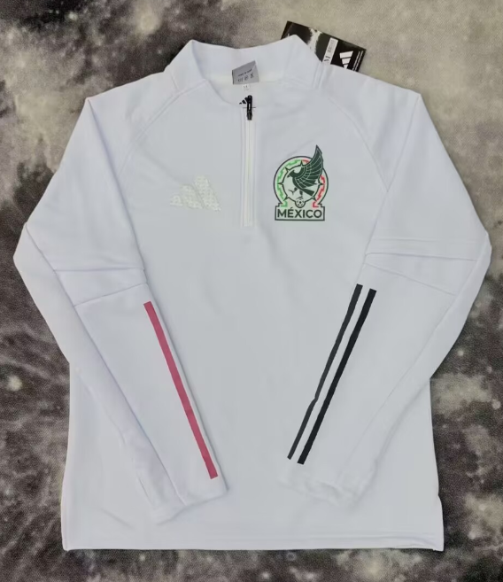 2025-26 Mens Mexico Half Pull  white Sportswear Top