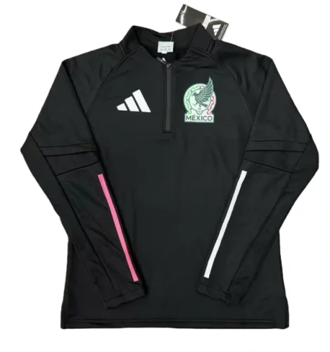 2025-26 Mens Mexico Half Pull  black Sportswear Top