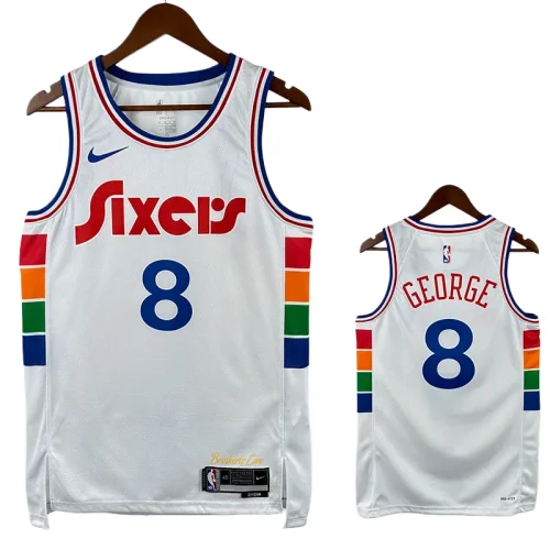24/25 76ERS GRORGE # 8 City Edition Top Quality Hot Pressing Retro NBA Jersey