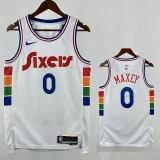 24/25 76ERS MAXEY # 0 City Edition Top Quality Hot Pressing Retro NBA Jersey
