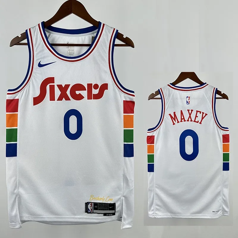 24/25 76ERS MAXEY # 0 City Edition Top Quality Hot Pressing Retro NBA Jersey