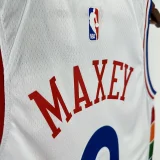 24/25 76ERS MAXEY # 0 City Edition Top Quality Hot Pressing Retro NBA Jersey