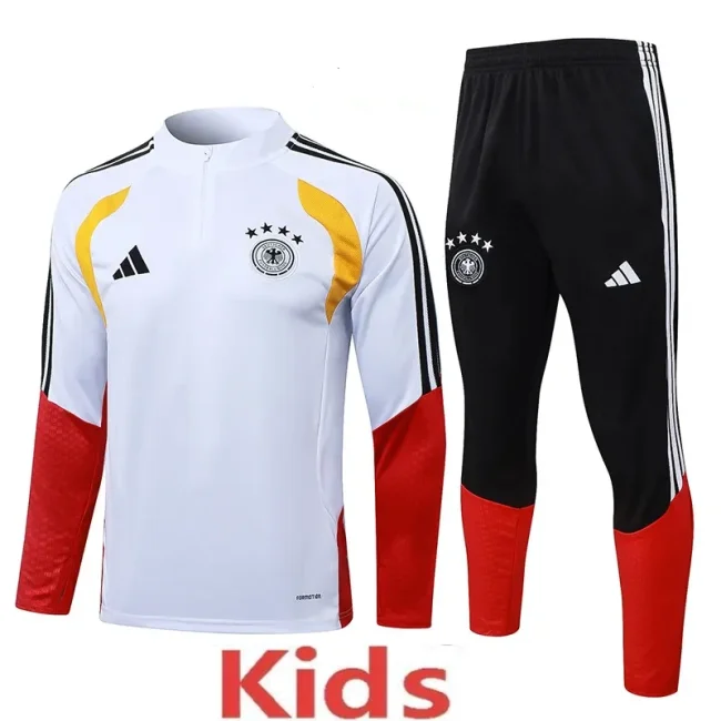2025-26 Kids Germany white Half Pull Tracksuit #E26004