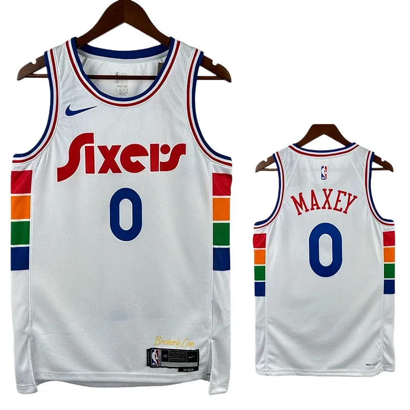 24/25 76ERS MAXEY # 0 City Edition Top Quality Hot Pressing Retro NBA Jersey