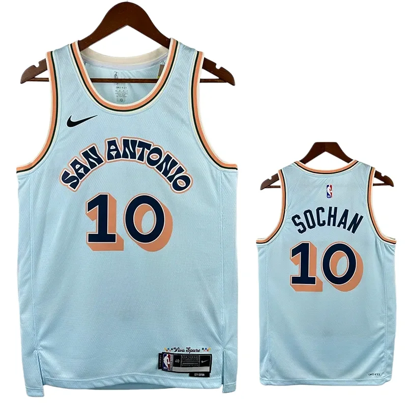 2024-25 Sa Spurs SOCHAN #10 City Edition Top Quality Hot Pressing NBA Jersey
