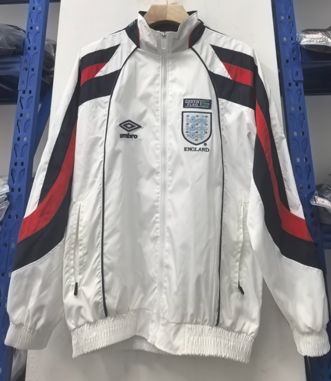 2025-26 Mens England white retro edition Windbreaker