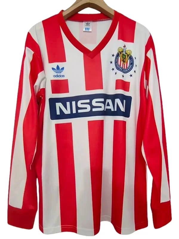 1990-1991 Chivas Home Long Sleeve Retro Soccer Jersey