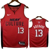 24-25 HEAT ADEBAYO #13 Red City Edition Top Quality Hot Pressing NBA Jersey (V领）