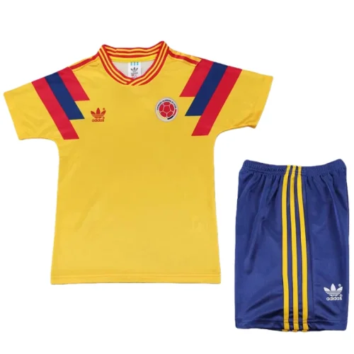 1990 Kids Colombia Home Retro Soccer Jersey