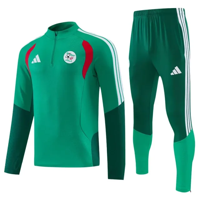 2026-27 Algeria Green Half Pull Tracksuit