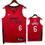 24/25 HEAT JAMES # 6 Red Top Quality Hot Pressing Retro NBA Jersey