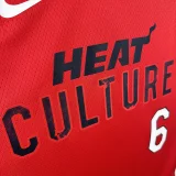 24/25 HEAT JAMES # 6 Red Top Quality Hot Pressing Retro NBA Jersey