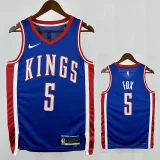 24/25 KINGS FOX #5 City Edition Top Quality Hot Pressing Retro NBA Jersey