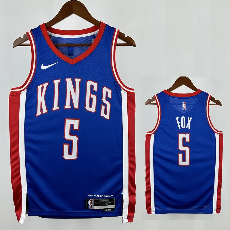 24/25 KINGS FOX #5 City Edition Top Quality Hot Pressing Retro NBA Jersey