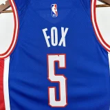 24/25 KINGS FOX #5 City Edition Top Quality Hot Pressing Retro NBA Jersey