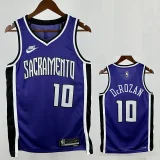 24/25 Kings DeROZAN #10 Purple Top Quality Hot Pressing Retro NBA Jersey