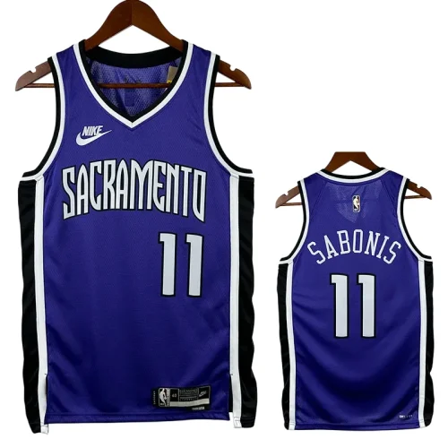 24/25 KINGS SABONIS #11 Purple Top Quality Hot Pressing Retro NBA Jersey