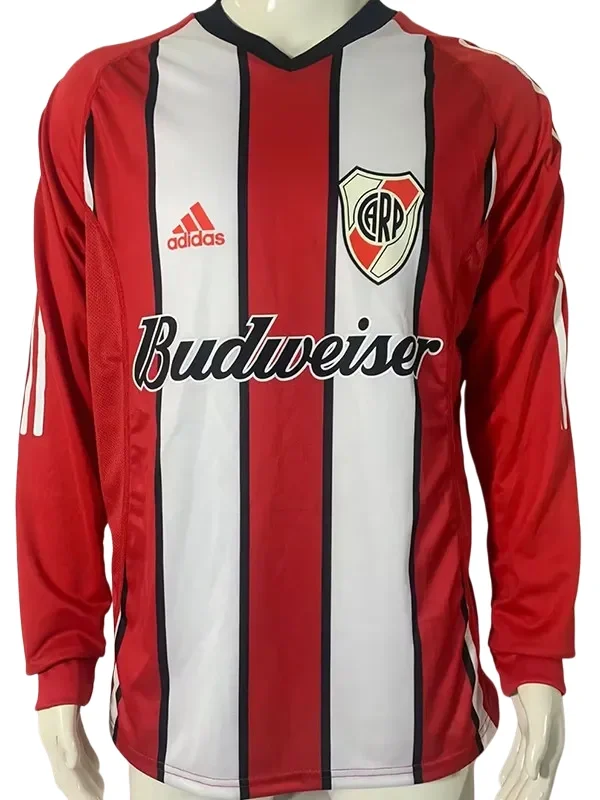 2003-2004 River Plate Home Long Sleeve(Ｔwo layers)Retro Soccer Jersey两层球衣
