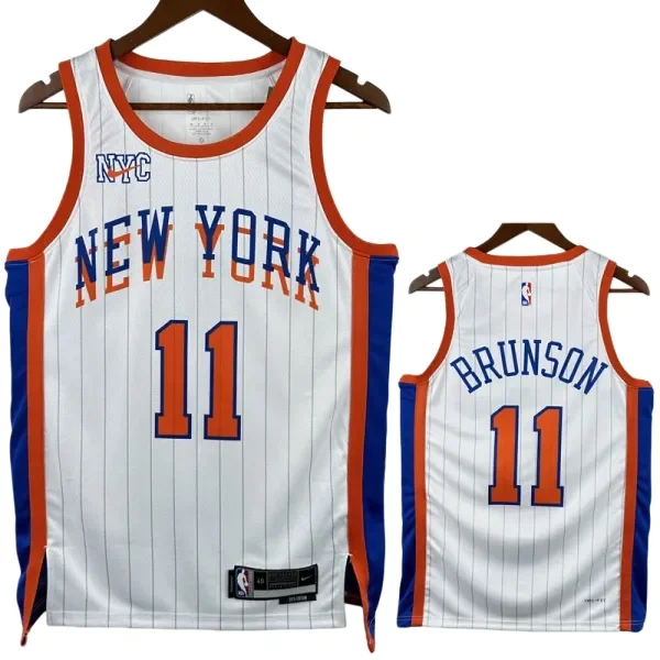 24-25 KNICKS BRUNSON #11 White City Edition Top Quality Hot Pressing NBA Jersey
