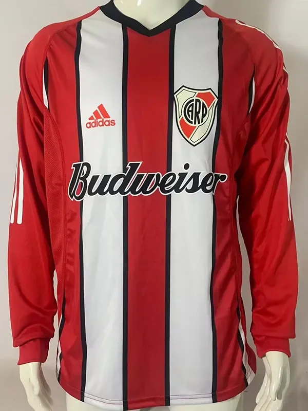 2003-2004 River Plate Home Long Sleeve(Ｔwo layers)Retro Soccer Jersey两层球衣