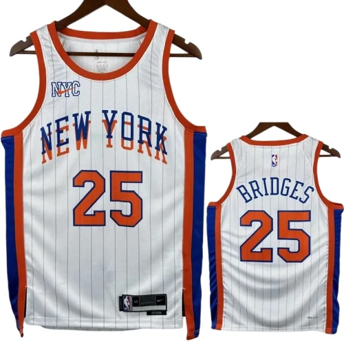 24-25 KNICKS BRIDGES #25 White City Edition Top Quality Hot Pressing NBA Jersey