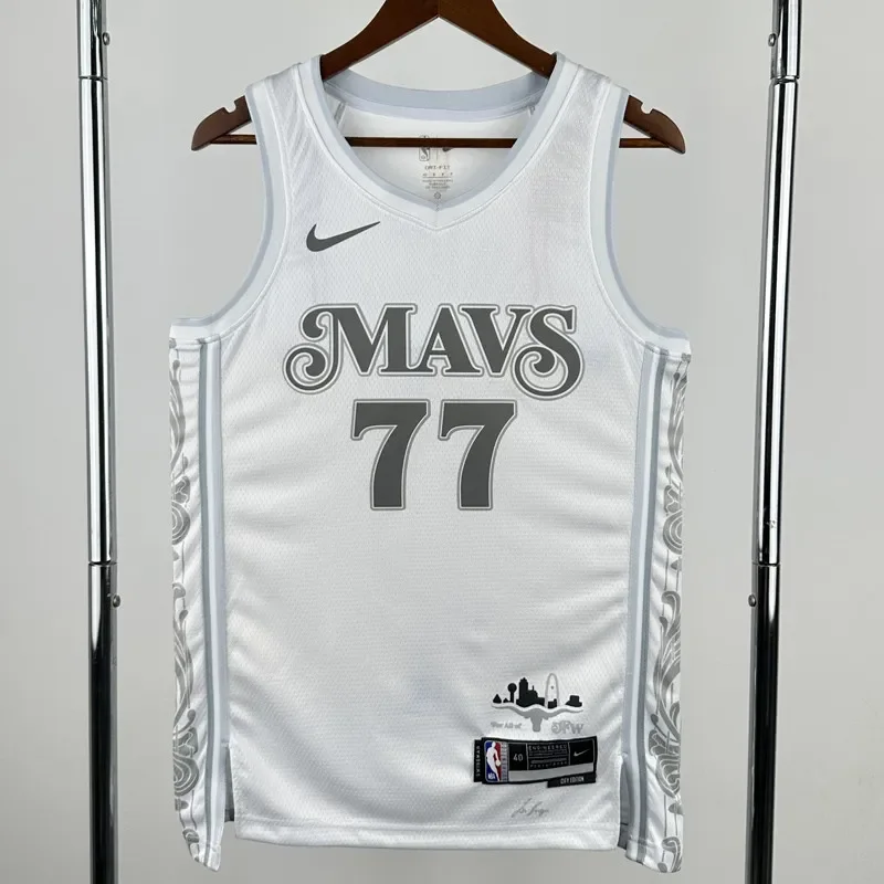 24-25 Dallas Mavericks DONCIC #77 White City Edition Top Quality Hot Pressing NBA Jersey