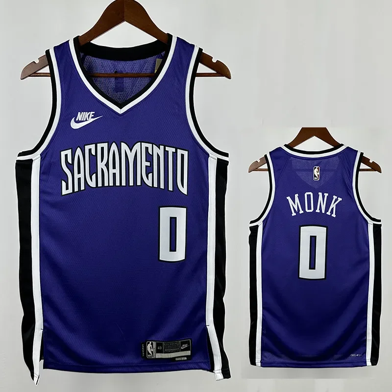 24-25 Kings MOKE #0 Purple Top Quality Hot Pressing Retro NBA Jersey