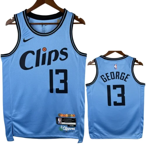 24-25 Clippers GEORGE #13 Blue City Edition Top Quality Hot Pressing NBA Jersey