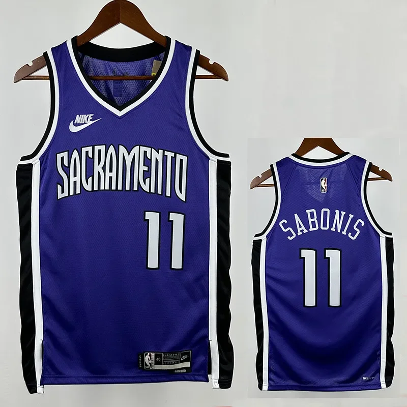 24/25 KINGS SABONIS #11 Purple Top Quality Hot Pressing Retro NBA Jersey