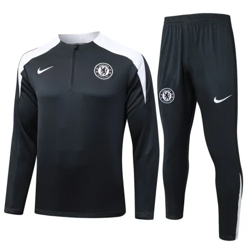 2025-26 Mens Chelsea Dark gray Half Pull Tracksuit  #B2577