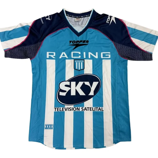 2001-2002 Racing Club Home Retro Soccer Jersey