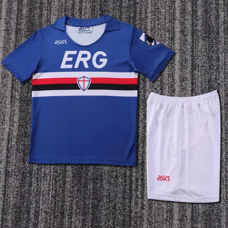 1990-1991 Sampdoria Home Kids Retro Soccer Jersey