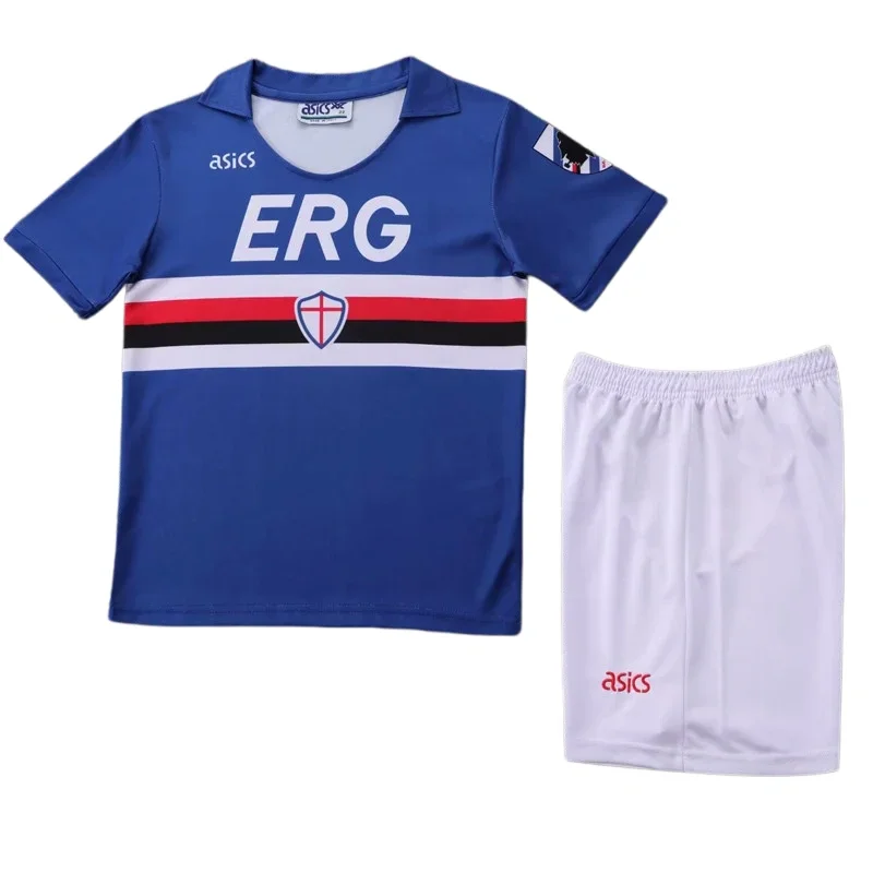 1990-1991 Sampdoria Home Kids Retro Soccer Jersey
