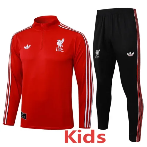 2025-26 Kids LIV Red  Half Pull Tracksuit  #E2597