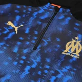 2025-26 Marseille  Black Half Pull Tracksuit