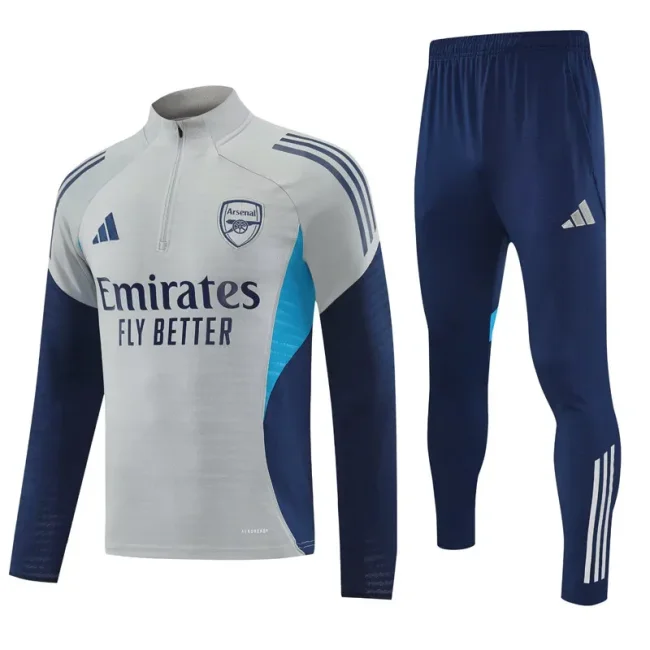 2025-26 Mens  Arsenal Grey Half Pull Tracksuit