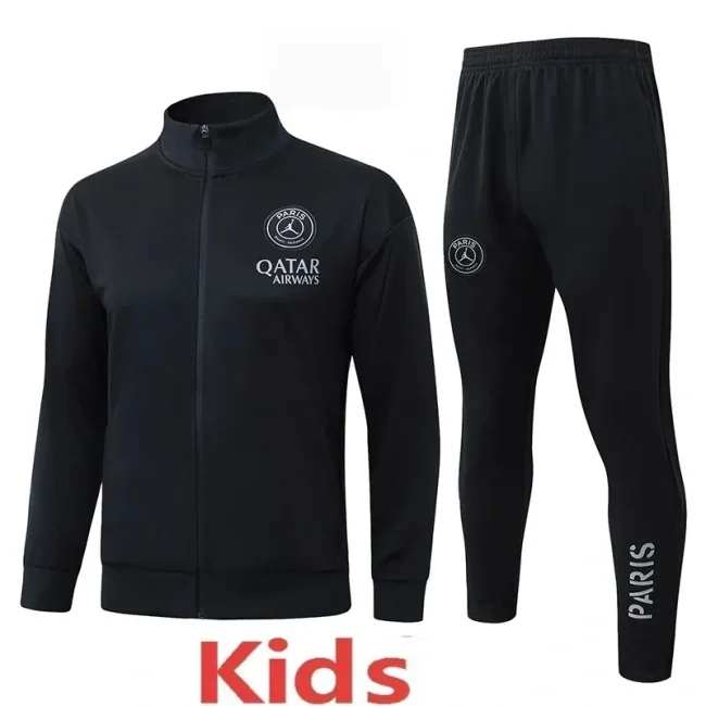 2025-26 Kids PSG Jordan Black Jacket Tracksuit  #E25228