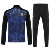 2025-26 Marseille  Black Half Pull Tracksuit
