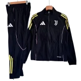 2025-26 Mens Juventus Black Windbreaker Tracksuit