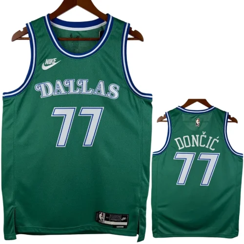 25-26 Dallas Mavericks DONCIC #77 Green Retro Top Quality Hot Pressing NBA Jersey